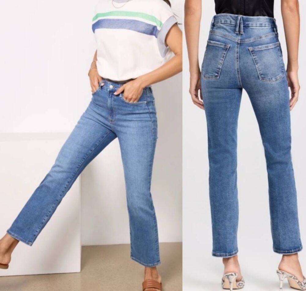 Good American Always Fits Good Legs Straight  Jeans Indigo 316 Sz 00-4